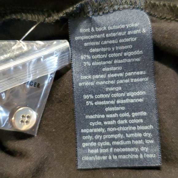 Tommy Hilfiger Black Embroidered Button Up Shirt - Picture 8 of 8